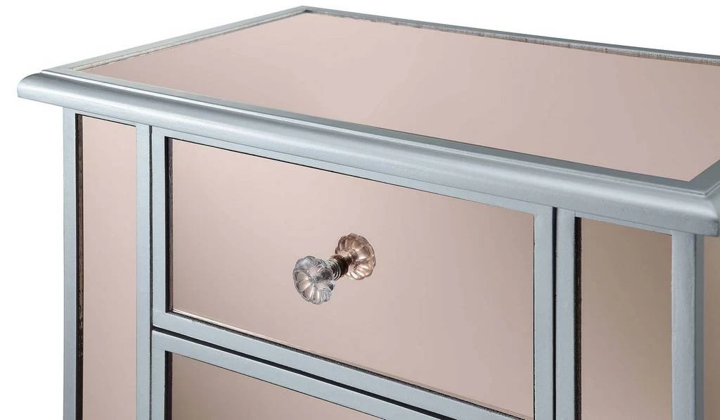 Gold Coast Vineyard Mirrored 3 Drawer End Table - Convenience Concepts 413359CPKSS 8 Gold Coast Vineyard Mirrored 3 Drawer End Table - Convenience Concepts 413359CPKSS - Image 8