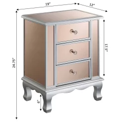 Gold Coast Vineyard Mirrored 3 Drawer End Table - Convenience Concepts 413359CPKSS 17 Gold Coast Vineyard Mirrored 3 Drawer End Table - Convenience Concepts 413359CPKSS -Home Haven Deals 27 413359cpkss 5