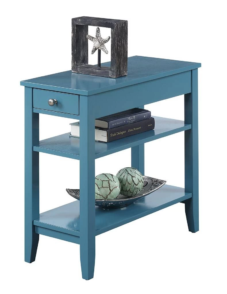 American Heritage Three Tier End Table W/ Drawer In Blue - Convenience Concepts 7107159BE 2 American Heritage Three Tier End Table W/ Drawer In Blue - Convenience Concepts 7107159BE - Image 2
