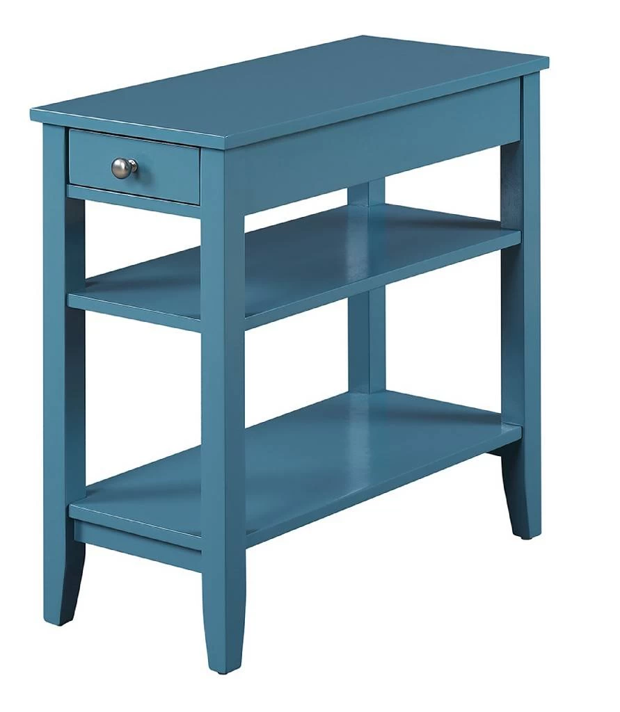 American Heritage Three Tier End Table W/ Drawer In Blue - Convenience Concepts 7107159BE 3 American Heritage Three Tier End Table W/ Drawer In Blue - Convenience Concepts 7107159BE - Image 3