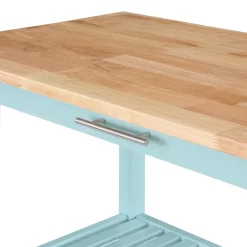 Designs2Go 3 Tier Butcher Block Kitchen Prep Island With Drawer In Blue - Convenience Concepts 802255BBSF -Home Haven Deals 27 802255bbsf 5