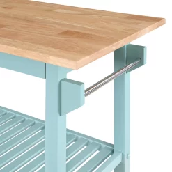 Designs2Go 3 Tier Butcher Block Kitchen Prep Island With Drawer In Blue - Convenience Concepts 802255BBSF -Home Haven Deals 27 802255bbsf 6