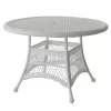 White Wicker 44 Inch Round Dining Table- Jeco Wholesale W00206D-B