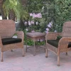 Windsor Honey Wicker Rocker Chair And End Table Set With Black Chair Cushion- Jeco Wholesale W00212_2-RCES017