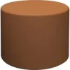 HPFI 1524 Round Ottoman - 18" X 24" - Material: Polyurethane Upholstery, Hardwood Base, Foam, Polycarbonate Upholstery, Polyester Resin Upholstery, Polyester Upholstery, Cotton Back - Finish: Orange - HPT1524STP61