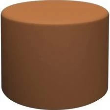 HPFI 1524 Round Ottoman - 18" X 24" - Material: Polyurethane Upholstery, Hardwood Base, Foam, Polycarbonate Upholstery, Polyester Resin Upholstery, Polyester Upholstery, Cotton Back - Finish: Orange - HPT1524STP61