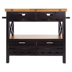 Cassidy Kitchen Island In Black - Yosemite Home Décor 260066