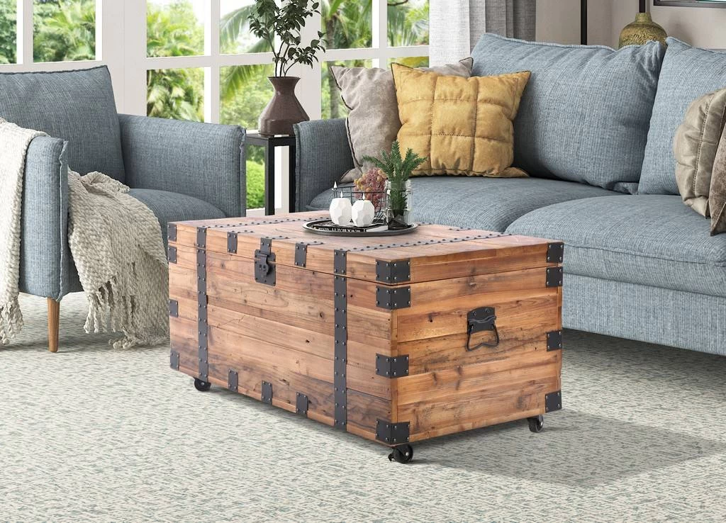 Brenton Natural Reclaimed Wood 41" Trunk Table - Belmont Home 5110TR 2 Brenton Natural Reclaimed Wood 41" Trunk Table - Belmont Home 5110TR - Image 2