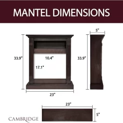 Sienna 34 In. Electric Fireplace W/ Multi-Color LED Insert And Mahogany Mantel - Cambridge CAM3437-1MAHLED -Home Haven Deals 3 cam3437 1mahled 3