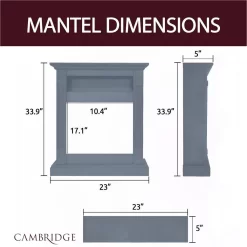 Sienna 34 In. Electric Fireplace W/ Multi-Color LED Insert And Slate Blue Mantel - Cambridge CAM3437-1SBLLED -Home Haven Deals 3 cam3437 1sblled 3