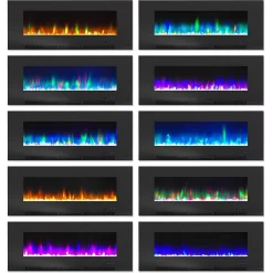 San Jose Electric Fireplace TV Stand In Black With Color-Changing LED Fireplace Heater And Crystal Rock Display - Cambridge CAM5735-1BLK 9 San Jose Electric Fireplace TV Stand In Black With Color-Changing LED Fireplace Heater And Crystal Rock Display - Cambridge CAM5735-1BLK -Home Haven Deals 3 cam5735 1blk 5