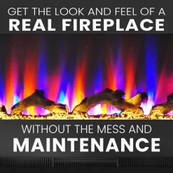 San Jose Fireplace Entertainment Stand In Slate Blue With 50" Color-Changing Fireplace Insert And Driftwood Log Display - Cambridge CAM5735-2SBL -Home Haven Deals 3 cam5735 2sbl 4