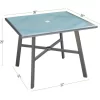 All-Weather Commercial-Grade Aluminum 38" Square Glass-Top Dining Table - Hanover HANCMDNTBL-38GL