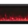 40″ Extra Slim Indoor Or Outdoor Electric Built-In Only Electric Fireplace With Black Steel Surround - Amantii BI-40-XTRASLIM
