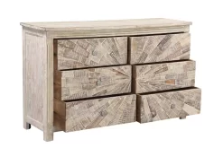 Melvin Ray 6-Drawer Dresser With Distressed Whitewash -Home Haven Deals 311 700504 3