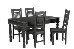 Felix 60" Carved Wood Dining Table In Antique Black - TF431102FE -Home Haven Deals 311 tf431102fe 7