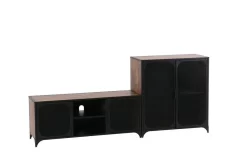 Black And Rustic Louis Tv Cabinet In Steel And Laminate - Unique Furniture 86290603