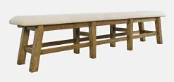 Telluride Rustic Distressed Pine 85" Upholstered Dining Bench - Jofran 1801-85KD -Home Haven Deals 316 1801 85kd 4