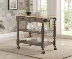 PAYSON TAUPE KITCHEN CART - Bernards 7123