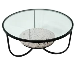 Evolution By Crestview Collection Marisol Metal Terrazzo Coffee Table In Black - Crestview Collection EVFZR3222