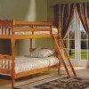 Better Home Products Charlotte Twin Over Twin Solid Wood Bunk Bed In Natural - Better Home Products 616859963344