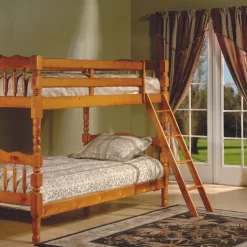 Better Home Products Charlotte Twin Over Twin Solid Wood Bunk Bed In Natural - Better Home Products 616859963344