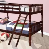 Better Home Products Charlotte Twin Over Twin Solid Wood Bunk Bed In Tobacco - Better Home Products 616859963351