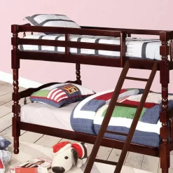 Better Home Products Charlotte Twin Over Twin Solid Wood Bunk Bed In Tobacco - Better Home Products 616859963351 -Home Haven Deals 329 616859963351 2