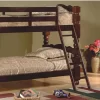 Better Home Products Andrei Twin Over Twin Solid Wood Spindle Bunk Bed Tobacco - Better Home Products 616859963382