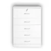 Better Home Products Florence Wood 5 Drawer Dresser For Bedroom In White - Better Home Products 616859963498