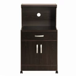 Better Home Products Shelby Kitchen Wooden Microwave Cart In Tobacco - Better Home Products 616859964426
