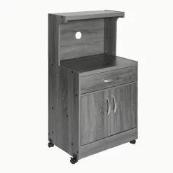 Better Home Products Shelby Kitchen Wooden Microwave Cart In Gray - Better Home Products 616859964440