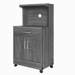 Better Home Products Shelby Kitchen Wooden Microwave Cart In Gray - Better Home Products 616859964440 -Home Haven Deals 329 616859964440 2