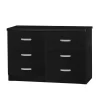 Better Home Products DD & PAM 6 Drawer Engineered Wood Bedroom Dresser In Black - Better Home Products 616859965645