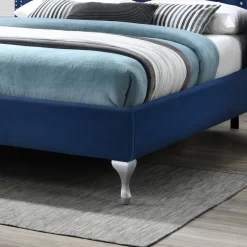 Better Home Products Cleopatra Crystal Tufted Velvet Platform Bed In Blue - Better Home Products CLEO-46-BLU -Home Haven Deals 329 cleo 46 blu 5