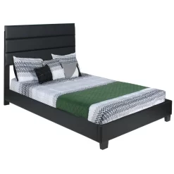 Napoli Faux Leather Upholstered Platform Bed Twin Black - Better Home Products NAPOLI-33-BLK