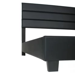 Napoli Faux Leather Upholstered Platform Bed Twin Black - Better Home Products NAPOLI-33-BLK -Home Haven Deals 329 napoli 33 blk 3