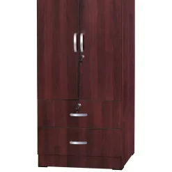Better Home Products Grace Wood 2-Door Wardrobe Armoire With 2-Drawers Mahogany - Better Home Products NW-108-MAH -Home Haven Deals 329 nw 108 mah 5