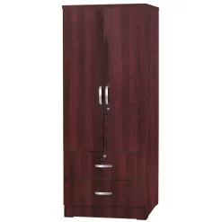 Better Home Products Grace Wood 2-Door Wardrobe Armoire With 2-Drawers Mahogany - Better Home Products NW-108-MAH -Home Haven Deals 329 nw 108 mah 6