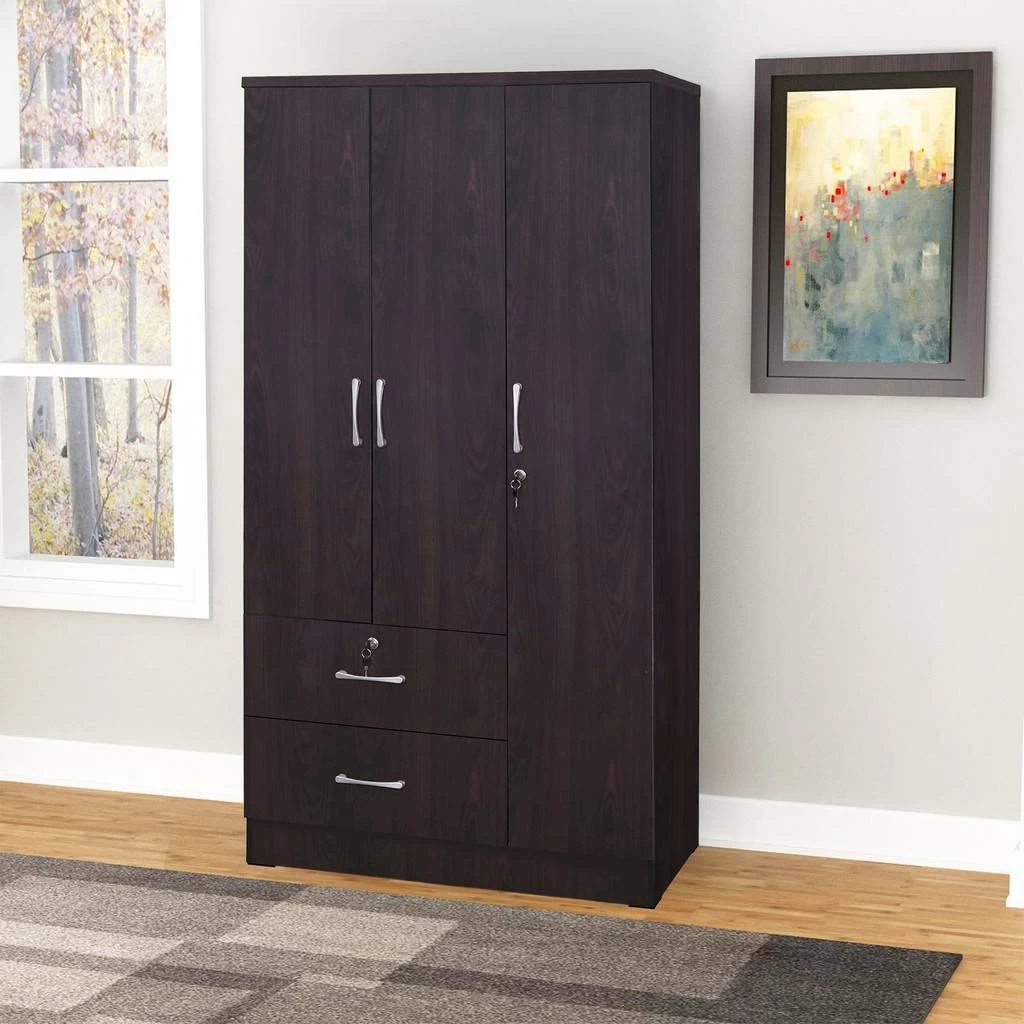 Better Home Products Symphony Wardrobe Armoire Closet With Two Drawers Tobacco - Better Home Products NW337-Tobacco 2 Better Home Products Symphony Wardrobe Armoire Closet With Two Drawers Tobacco - Better Home Products NW337-Tobacco - Image 2