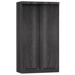 Better Home Products Modern Wood Double Sliding Door Wardrobe In Gray - Better Home Products W40-Gray