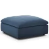 Commix Down Filled Overstuffed Ottoman In Azure - East End Imports EEI-3318-AZU