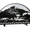 48"W X 32"H Bear Creek Arched Fireplace Screen - Meyda Lighting 112054