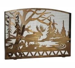 60"W X 40"H Moose Creek Arched Fireplace Screen - Meyda Lighting 113069