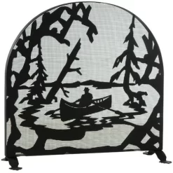 35"W X 34.5"H Canoe At Lake Arched Fireplace Screen - Meyda Lighting 124963