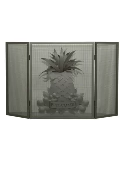 49"W X 30"H Welcome Pineapple Fireplace Screen - Meyda Lighting 81084