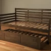 Boho Daybed - Trundle Bed - Rustic Walnut Finish - Kodiak Furniture BOHODBTBRW2
