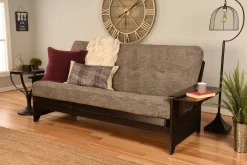 Phoenix Futon In Espresso With Handwoven Pewter Mattress - KFPHEPHWPWTLF5MD3