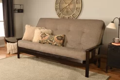 Monterey Queen-size Futon In Espresso Finish With Linen Stone Mattress - KFQMOEPLSTNLF5MD3