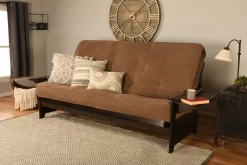 Queen-size Phoenix Futon In Espresso Finish With Marmont Mocha Mattress - KFQPHEPMMOCHLF5MD3